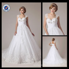 Wholesale 2014 Newest Sweetheart Neck Beaded DIamond Shoulder strap style Sweep Train A-line Bridal Wedding Dress WA00061(8070)